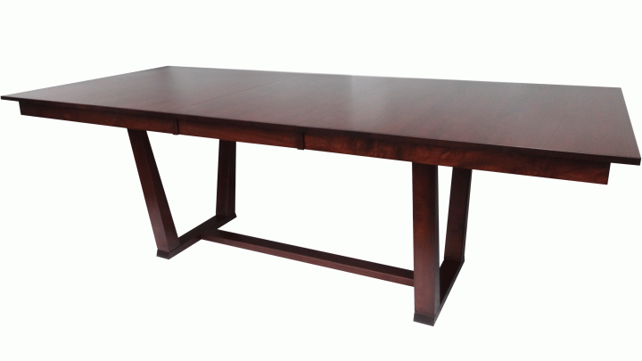 Adam Dining Table with self storing leaf, extended
