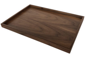 Bonnie Tray - solid Walnut with a clear laquer to highlight the natural grain and colour, this is locally made in BC