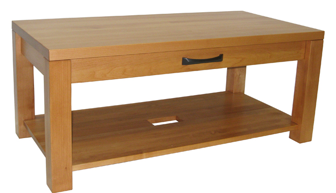 coffee table - solid wood, locally built, in-house design, custom made to order furniture, Canadian made