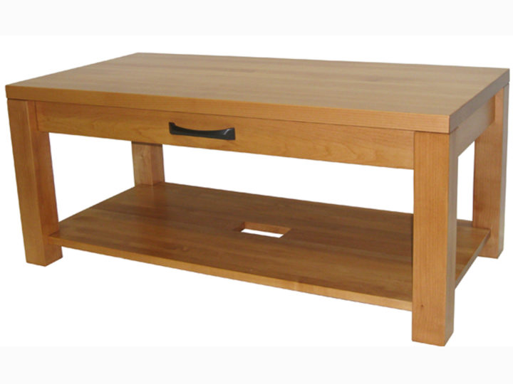 Boxwood condo coffee table, in-house design, locally built solid wood, custom made to order furniture, Canadian made