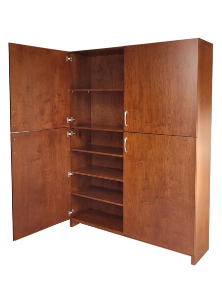 Boxwood Bookcase - custom 4 door tall wide with open doors