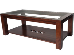 Boxwood Coffee table - solid wood and glass insert top coffee table
