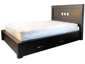 Boxwood Storage bed - our own design, this bed can be made underbed storage drawers. Locally made in solid wood this bed comes King, Queen or Double bed sizes