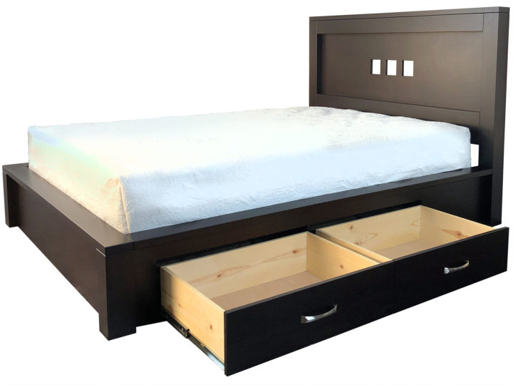 Boxwood storage bed - full extension, solid wood, dovetail jointed drawers