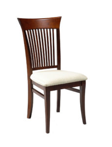 Cardinal Side Chair, solid wood, Canadian made, upholstered, custom, built furniture.