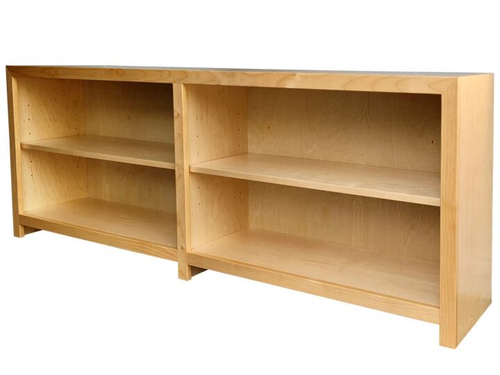 Coleman Low and Wide Bookcase - shown in natural stain