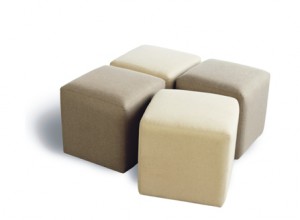 Cube ottoman by Stylus - solid wood frame, fully upholstered, locally built to order furniture, Canadian made