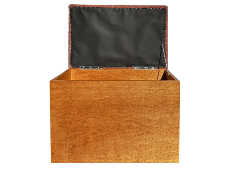 Wood Frame Storage Ottoman - open lid 2