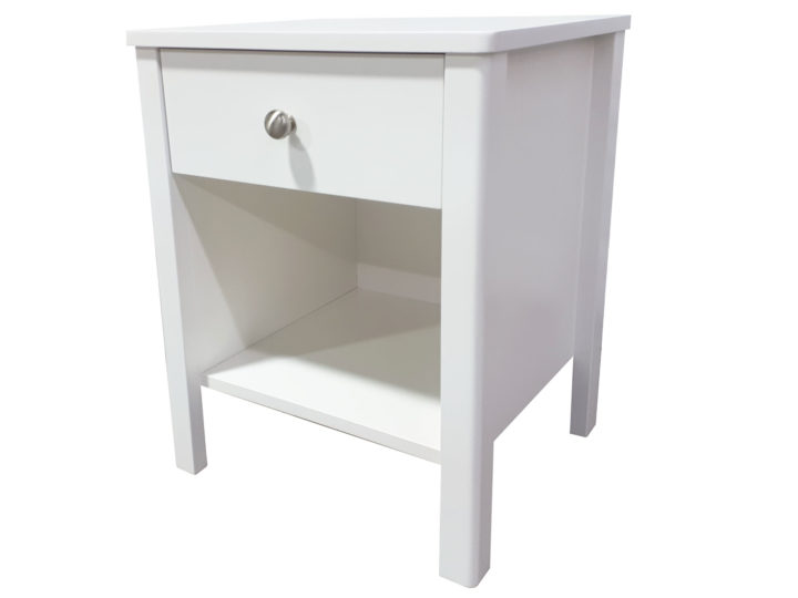 Dunbar nightstand 2 - dove white, locally built, Canadian made, custom in-house design furniture