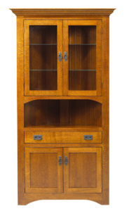 Eastwood Corner Cabinet, built to order in BC using solid woods - oak, maple or cherry - can be custom sized and configured.