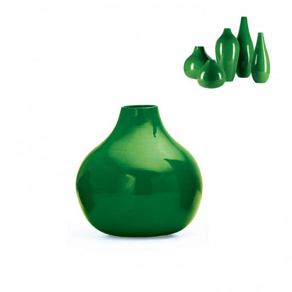 Juno Bamboo Vase - Gourdshort-Emerald