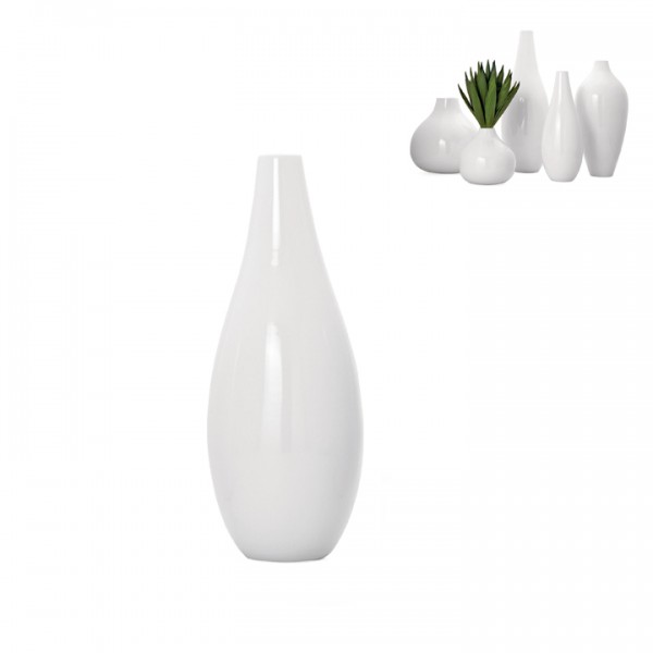 Juno Bamboo Vase - PinShort-White