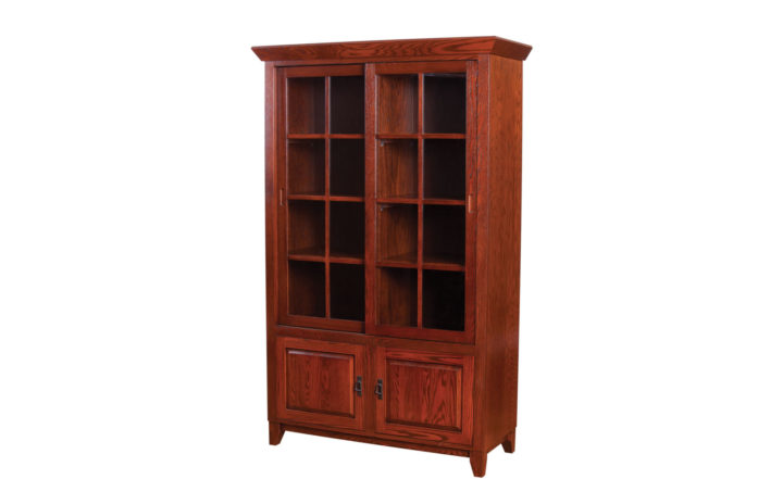 Mission Library Sliding Door Bookcase