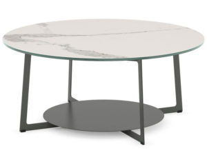 Malloy Round Coffee Table - Canadian made, welded steel frame, solid wood, glass,made to order furinture