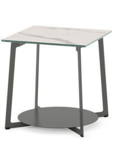 Malloy End Table - Canadian made, welded steel frame, solid wood, glass,made to order furinture