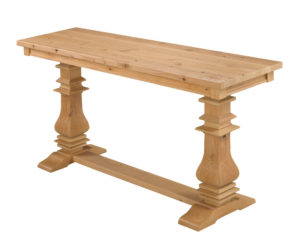 Mediterranean Console Table, solid wood, Canadian made, custom, made to order furniture.