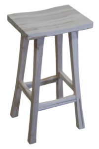 Mission Saddle Stool, solid wood, Canadian built by Cardinal Woodcraft.