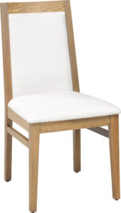 Monas Chair, solid wood, variety of fabrics, locally made.