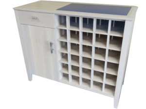 Muse Wine Server - for storage of both wine and liquor, this solid wood BC built cabinet is our own design