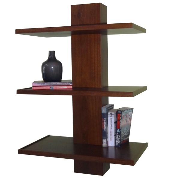 Blackcomb wall mounted bookshelf - solid wood, locally built, custom made to order furniture, in-house design, Canadian made