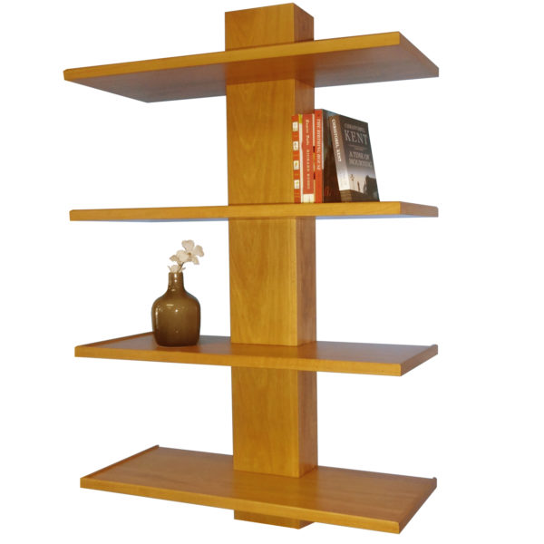 Blackcomb Shelving Medium Version is a sleek and modern wall mounted floating wood shelving unit built in solid wood, locally made.