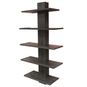 Blackcomb Shelving Long Version is a glossy and modern wall mounted floating wood shelving long unit built in solid wood, canadian made.