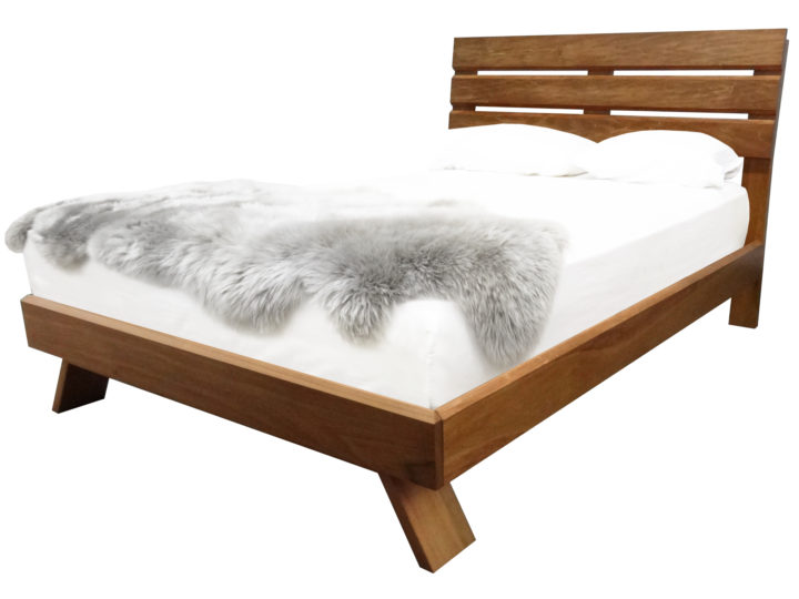 Vancouver platform bed - shown in Poplar wood with Salem stain