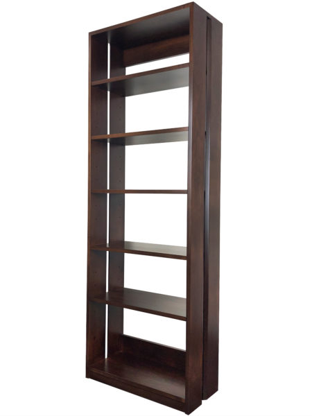 Queue Straight Up Bookcase - angle view in cognac stain