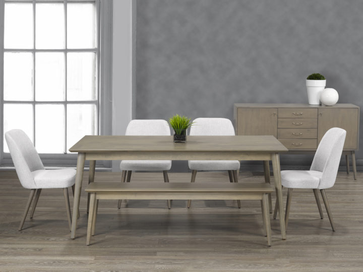 Simo table, Eskola Chairs - solid wood, Canadian made