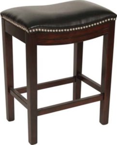 Tack Shoppe Stool, built to order, upholstered, solid wood, made in Canada.