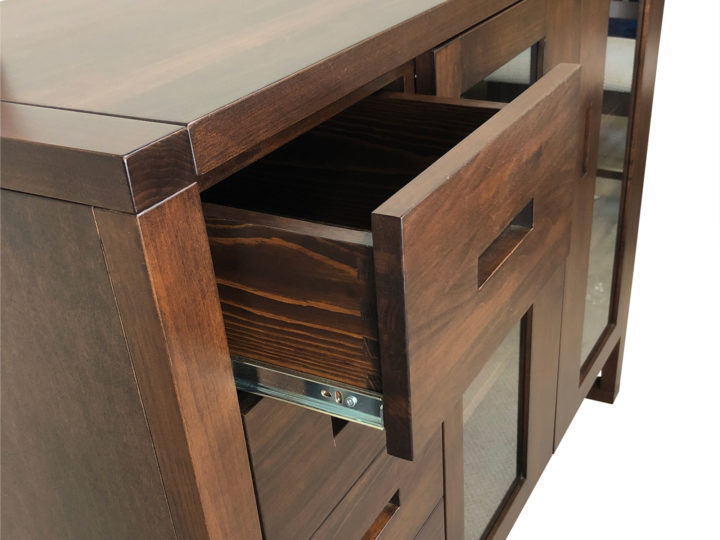 Tangent drawers are made of solid wood and use only dovetail joints.