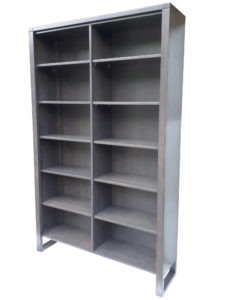 Tangent bookcase - solid wood, custom built to order, in-house design