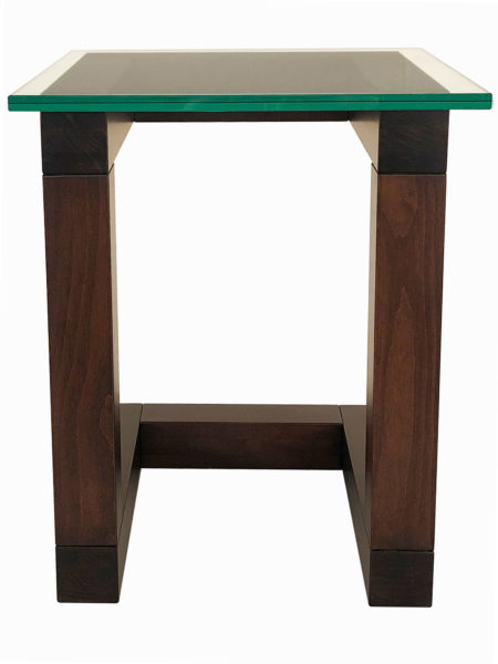 Tangent Versa end table, in-house design, solid wood, custom sizing