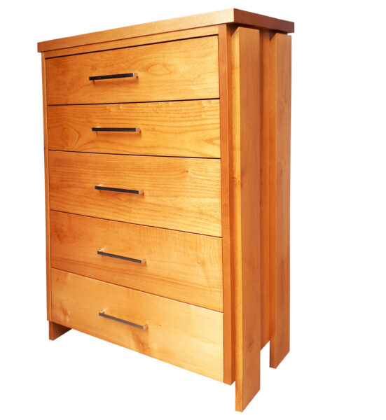 Tofino 5 Drawer Chest Light Stain Angle