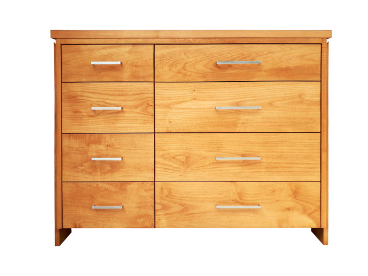 Tofino Eight Drawer Dresser - front view in Salem stain