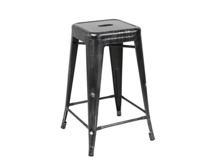 Tolix Stool Black - indoor / outdoor furniture, metal bar stool, painted finish