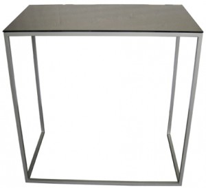 Trica console table - welded steel base with bronze mirror top