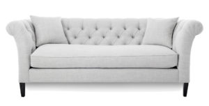 Vera Sofa with tufted back and bench seat cushion by Vangogh Designs of BC, Canada