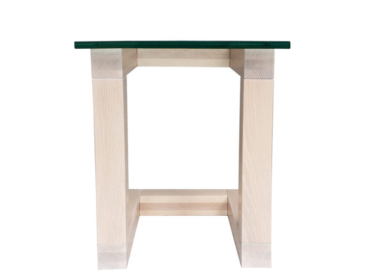 Tangent Versa End Table in Rift Cut White Oak - front view