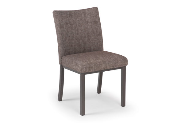 Biscaro dining chair by Trica - welded steel, Canadian made, fully upholstered custom built furniture