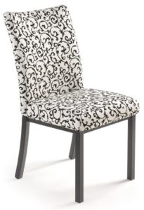 Biscaro Plus Dining chair by Trica- welded steel, Canadian made, fully upholstered custom built furniture