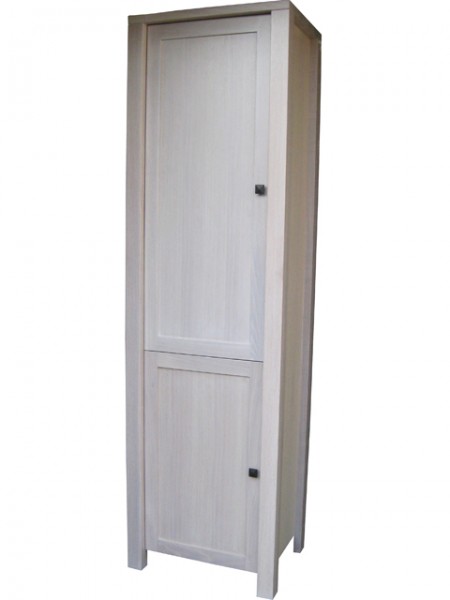 Custom Boxwood Curio - shown in Rift Cut White Oak with wood panel inserts in doors