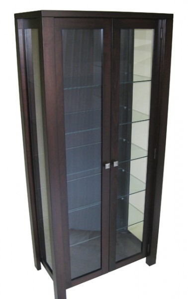 Boxwood Curio/Wine Cabinet - shown with glass doors and sides