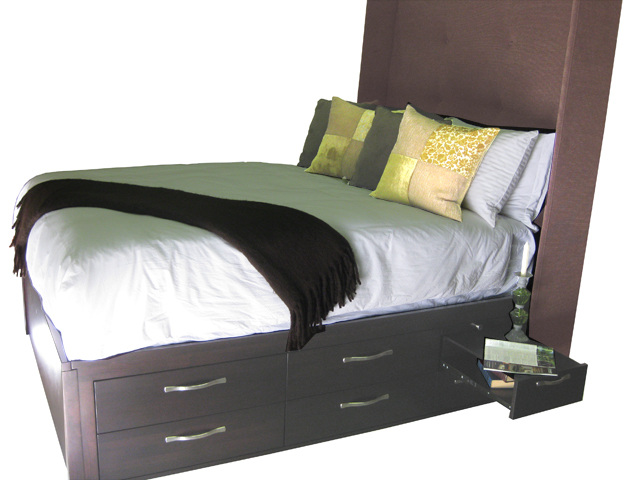 Custom Solid wood Boxwood Bed with storage drawers - Built to order