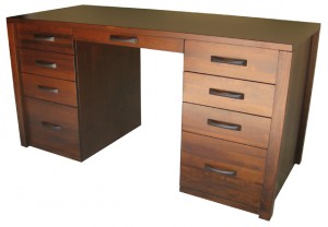 Boxwood desk - 9 drwr