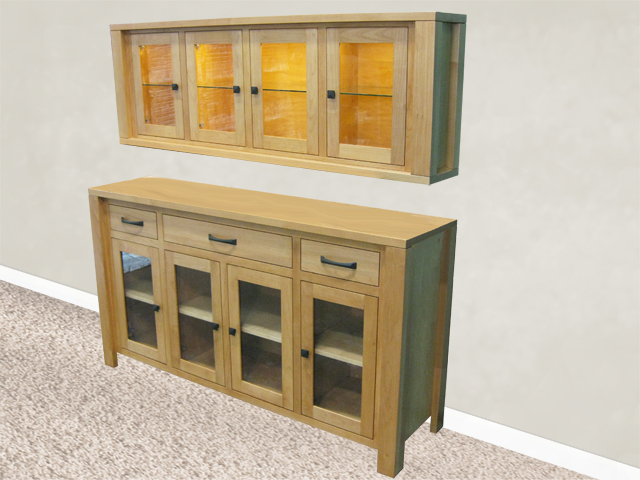 Boxwood Long Server with Custom Floating Hutch