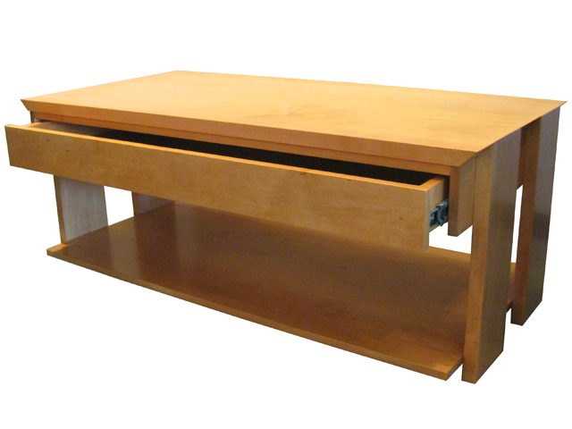 Chesterman solid wood Coffee Table - open drawer