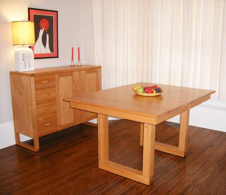 Condo solid wood server and dining table