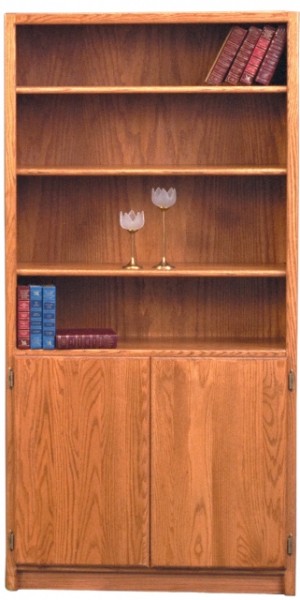 Contemporary Bookcase with doors - solid wood locally built, custom in-house design, Canadian made