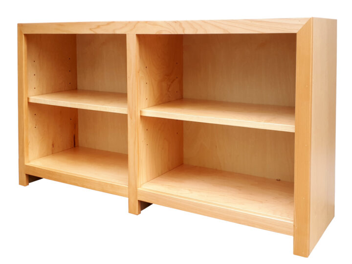 Coleman low and wide bookcase in natural stain